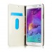 Samsung Galaxy Note 4 - Caseme Vintage Luxury Slim Flip PU Leather Stand Protective Phone Cover Case - White